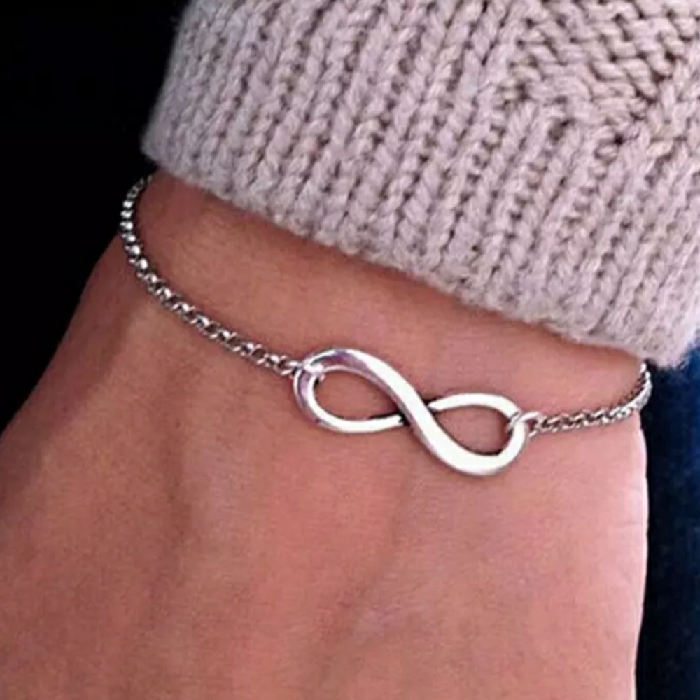 NEW 925 STERLING SILVER PLATED INFINITY BRACELET